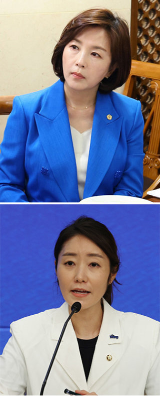 김경 서울시의원(위)으로부터 공천 헌금 수수 의혹을 받고 있는 강선우 의원이 1월 1일 더불어민주당을 탈당했다. 김경 서울시의원 페이스북·국회사진기자단