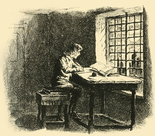 어린 바흐는 형의 악보를 달빛 아래서 몰래 베껴 쓰곤 했다. 사진은 ‘위대한 음악가들의 이야기’(1907)라는 책에 쓰인 작가 미상 삽화. Gettyimage