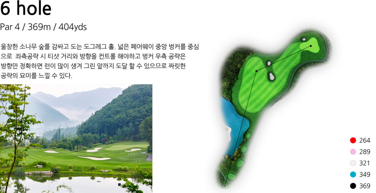 경기 양평에 위치한 더스타휴CC의 스타코스6번홀. 홈페이지 캡처