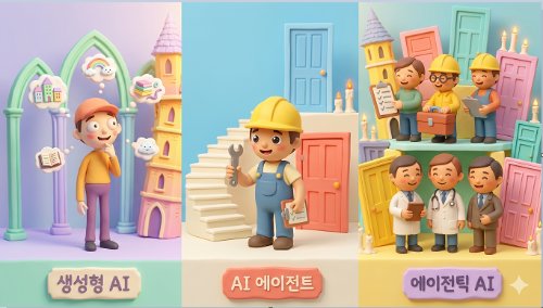 생성형AI, AI에이전트, 에이전틱 AI 비교. Gemini