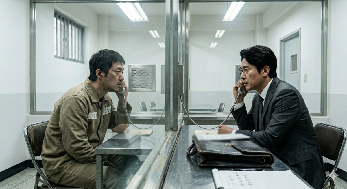 변호사가 구치소에서 피의자를 접견하는 모습. AI생성이미지