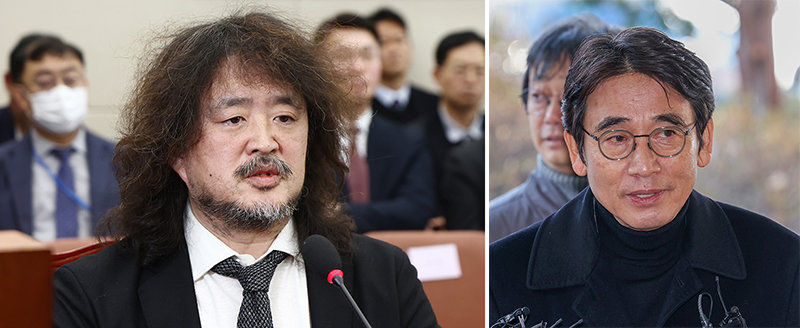 더불어민주당 내 친문 세력을 지원한다는 평가를 받는 김어준 씨와 유시민 작가. 뉴스1