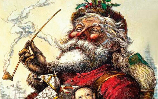 1881년 1월 1일자 ‘하퍼스 위클리’ 표지 그림 속 산타. 토마스 내스트가 그린 이 그림이 현대적 산타의 원형이다. [위키미디어]