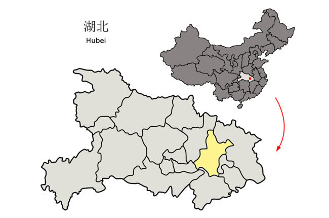 코로나19 발생지로 알려진 중국 후베이성 우한시. [위키피디아]