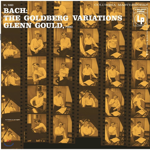 1955년 녹음된 글렌 굴드의 '골드베르크 변주곡' 앨범. 변주곡 숫자 30개에 맞춰 굴드의 사진 30장이 실렸다. [위키피디아]