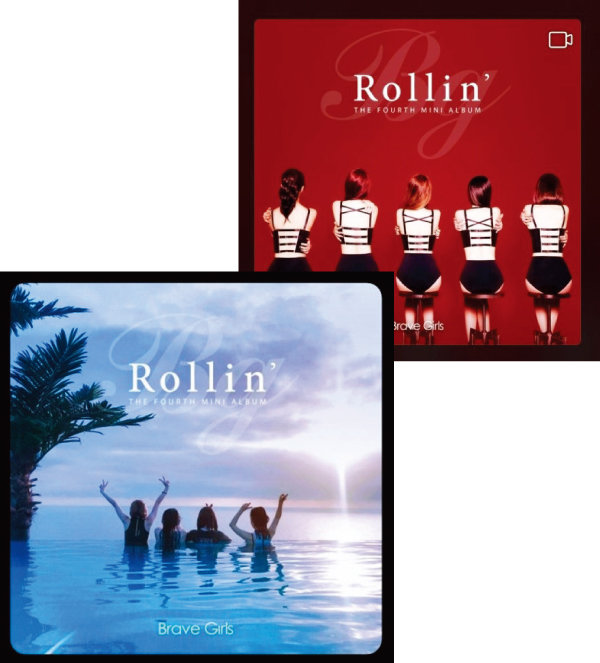 브레이브걸스의 ‘Rollin’’
원 커버(위)와 
새롭게 교체된 커버. [바이브 캡처 ]