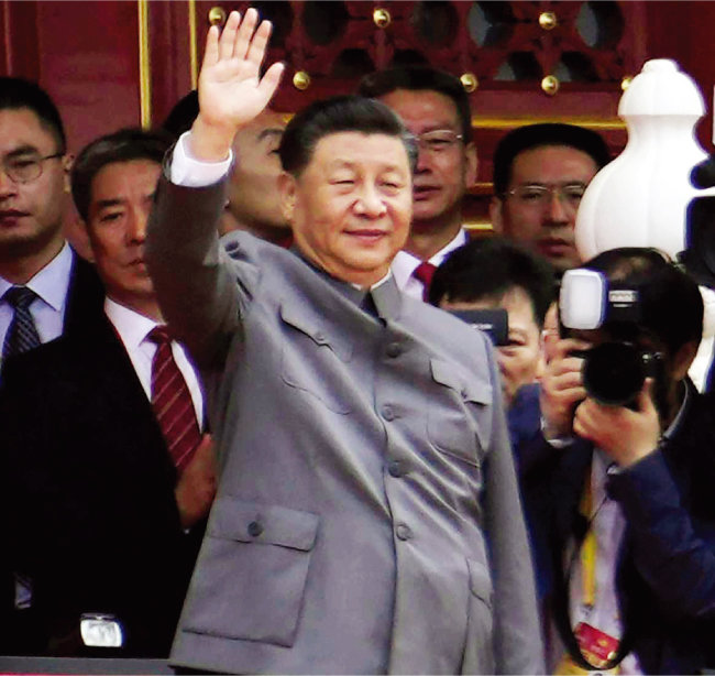 7월 1일 중국공산당 창당 100주년 기념식에 참석한 시진핑 국가주석. [뉴시스]