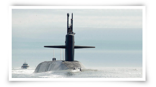 핵탄두 미사일을 발사할 수 있는
미 해군 잠수함 테네시함. [사진 제공 · 미 해군]