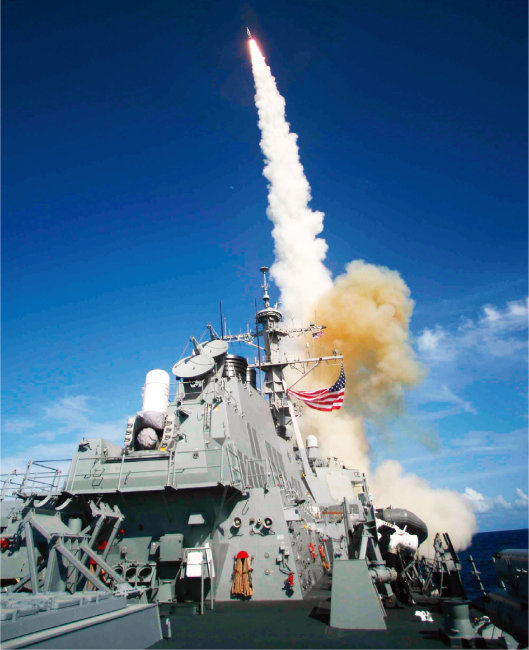 미국 해군 군함에서 발사되는 SM-3 미사일. [사진 제공 · 미 해군]