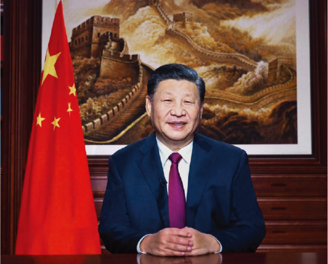 시진핑 중국 국가주석이 올해 신년사에서 양안 통일을 강조하고 있다. [중국정부망]