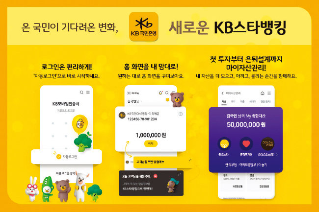 고객 편의성을 높인 KB국민은행 대표 앱 ‘KB스타뱅킹’. [사진 제공 · KB국민은행]