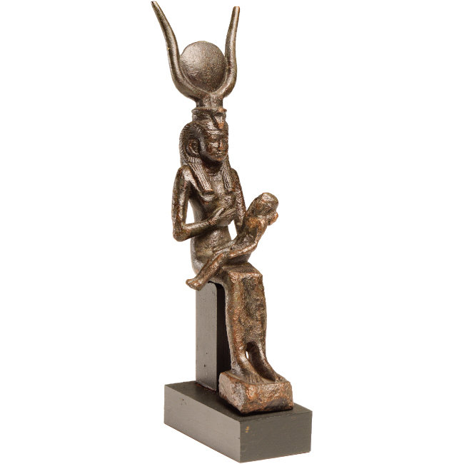 무릎 위에 호루스 신을 앉힌 이시스 여신 | 후기왕조시대 (기원전 722~332년 무렵), 이집트, 청동. [사진 제공 · ENA파트너스]