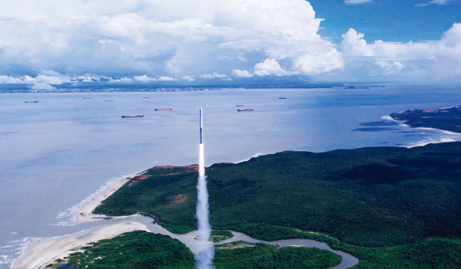 이노스페이스가 개발한 시험발사체 ‘한빛-TLV’가 3월 19일(현지 시간) 브라질 알칸타라 우주센터에서 발사됐다. [이노스페이스 제공]