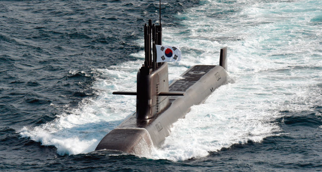 한국 해군 잠수함 도산안창호함. [해군 제공]