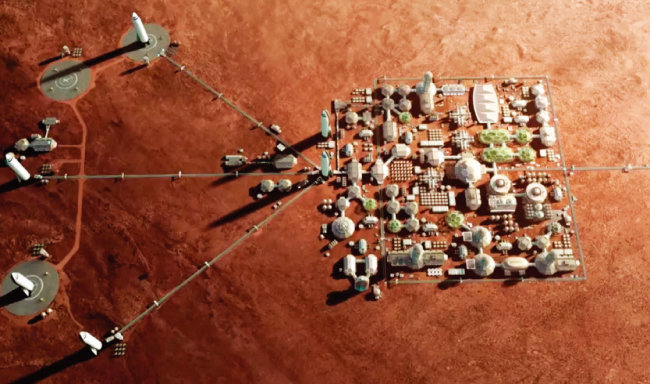 스페이스X가 구상하는 화성 도시 개념도. [스페이스X]
