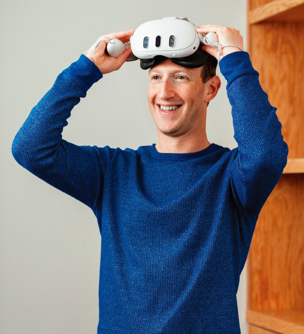 마크 저커버그 메타 최고경영자가 혼합현실(VR) 기기 ‘퀘스트’를 착용하고 있다. [페이스북 캡처]