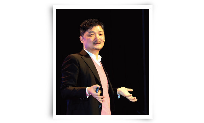 2014년 김범수 카카오 창업자(카카오 미래이니셔티브 센터장)가 ‘스타트업 네이션스 서밋’에서 기조연설을 하고 있다. [동아DB]