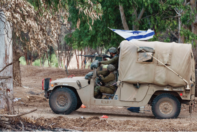 가자지구 접경지대에 배치된 이스라엘군 병력. [뉴시스]