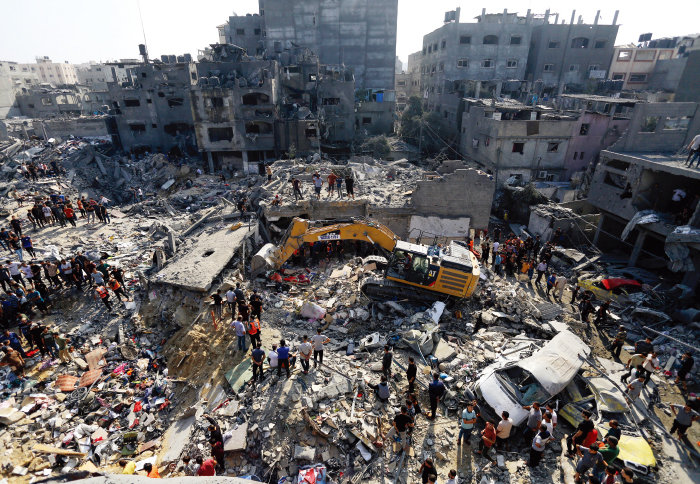 이스라엘의 폭격으로 황폐화된 가자지구. [뉴시스]