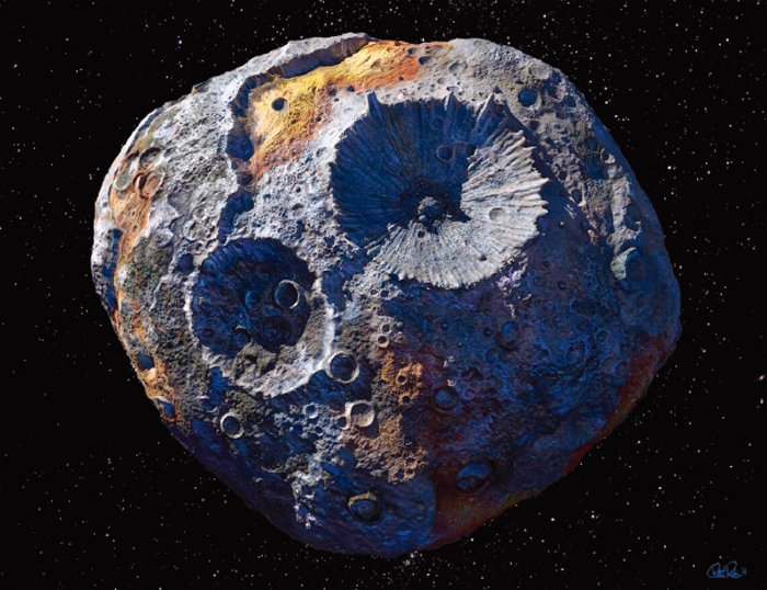 1000경 원 가치의 금속이 매장된 것으로 추정되는 소행성 프시케. [NASA 제공]