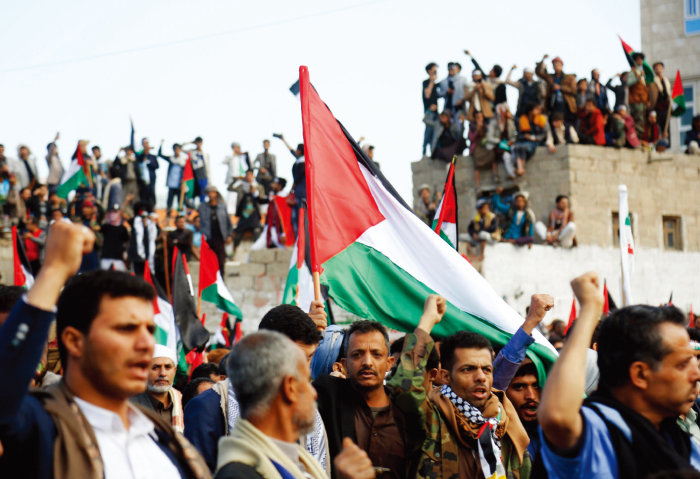에멘에서 이스라엘에 반대하는 시위가 열렸다. [뉴시스]