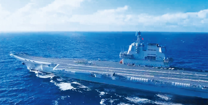 중국 해군 항공모함 산둥. [CCTV 홈페이지]