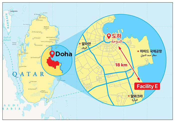 카타르 Facility E 담수복합발전 프로젝트 위치도. [삼성물산 제공]