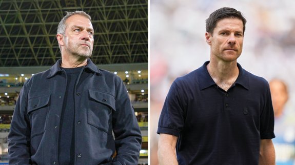 스페인 라리가 한지 플리크 FC 바르셀로나 감독(왼쪽)과 사비 알론소 레알 마드리드 감독. 뉴시스