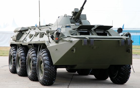러시아군 BTR-80 장갑차. 북한은 이 장갑차의 파생 모델을 러시아에 보낼 것으로 보인다. 위키피디아 