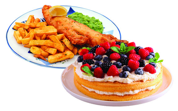 하우라키만이나 태즈먼 해협에서 잡아 올린 신선한 생선을 튀겨낸 ‘피시앤드칩스’(위)와 뉴질랜드 국민 디저트 ‘파블로바’. GETTYIMAGES 