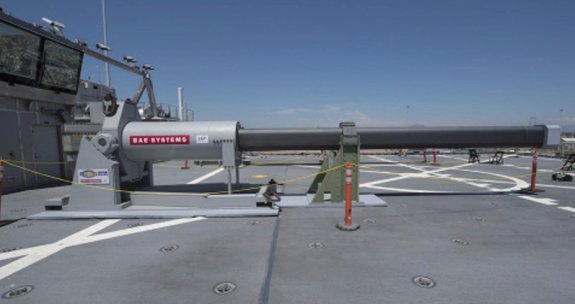 미국 해군이 시험발사한 레일건. 미국 해군 제공