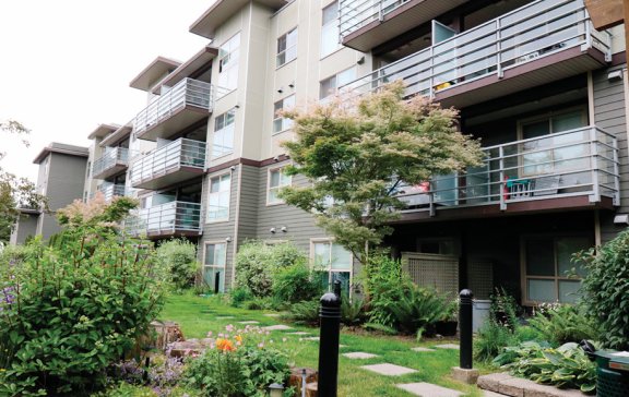 비영리단체 ‘유니티(Uniti)’가 캐나다 브리티시컬럼비아주에 건립한 코러스 아파트 외관. 푸르메재단 제공 