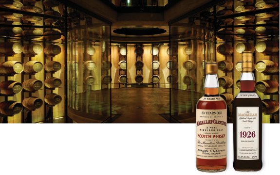 맥켈란 양조장(위)과 맥켈란 글렌리벳·1926 빈티지. 디앤피 스피리츠 제공 