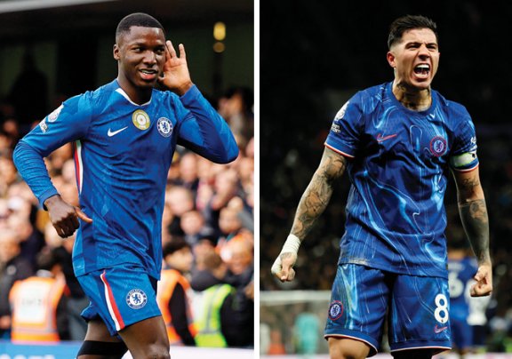 첼시의 모이세스 카이세도(왼쪽)와 엔소 페르난데스. 뉴시스