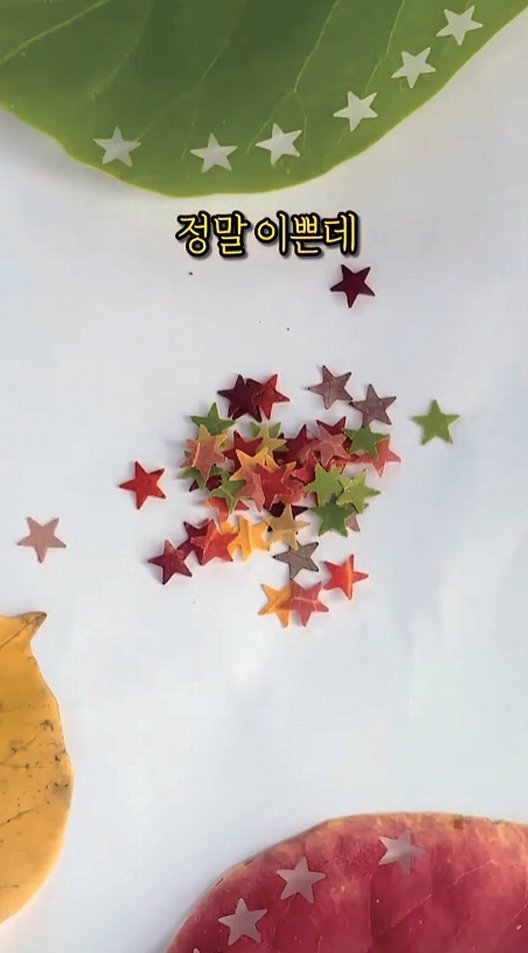 펀칭기로 낙엽을 모양낼 수 있다. 유튜브 채널 ‘봄집사’ 캡처