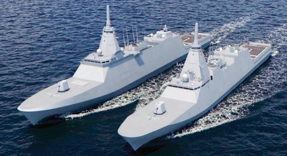 일본 해상자위대 신형 FFM(왼쪽)과 기존 모가미급 호위함 이미지. 일본 방위장비청 제공