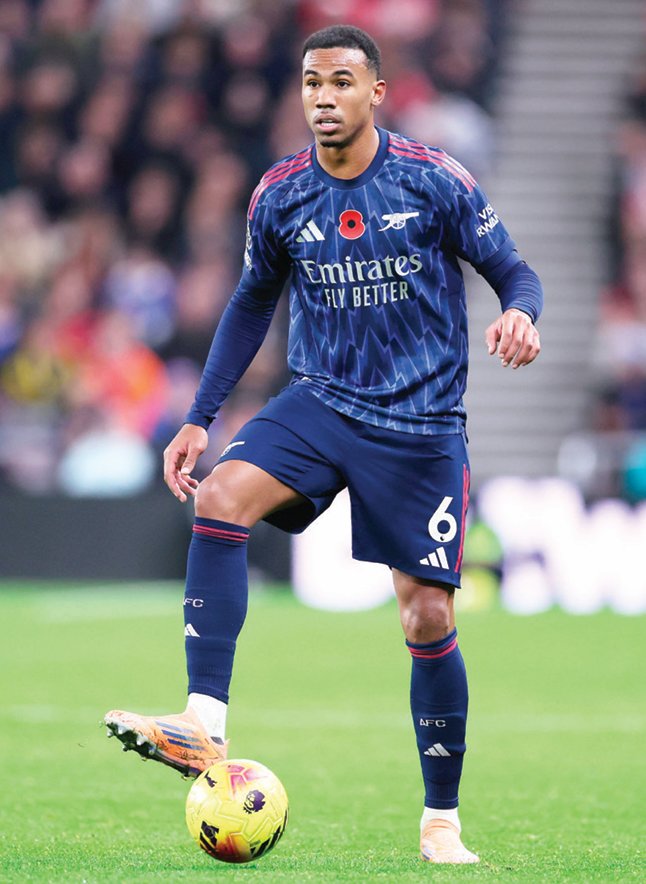 대표적인 세트피스 골잡이로 불리는 잉글랜드프리미어리그 아스널의 센터백 가브리에우 마갈량이스. GETTYIMAGES