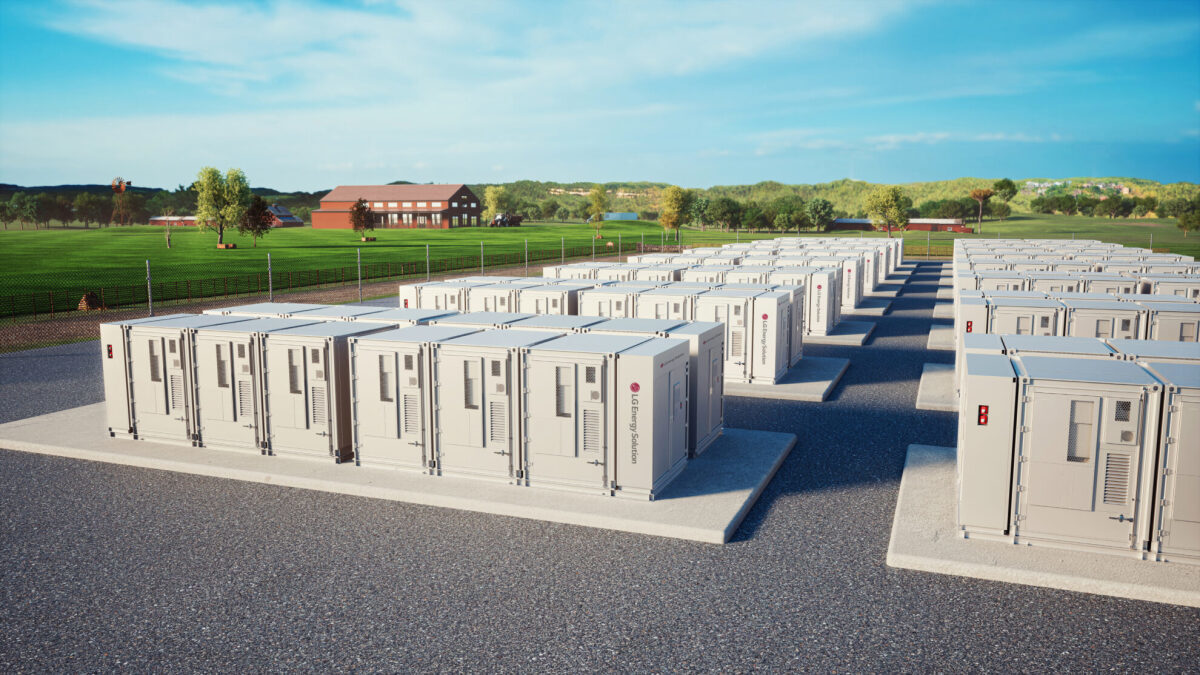 LG에너지솔루션의 전력망용 에너지저장장치(ESS) 배터리 컨테이너. LG에너지솔루션 제공