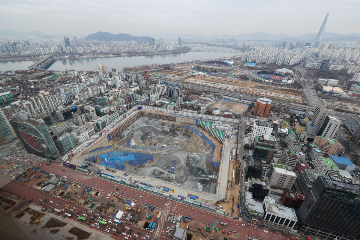 서울 강남구에 있는 현대차그룹 글로벌비지니스콤플렉스(GBC) 사업 부지. 뉴스1