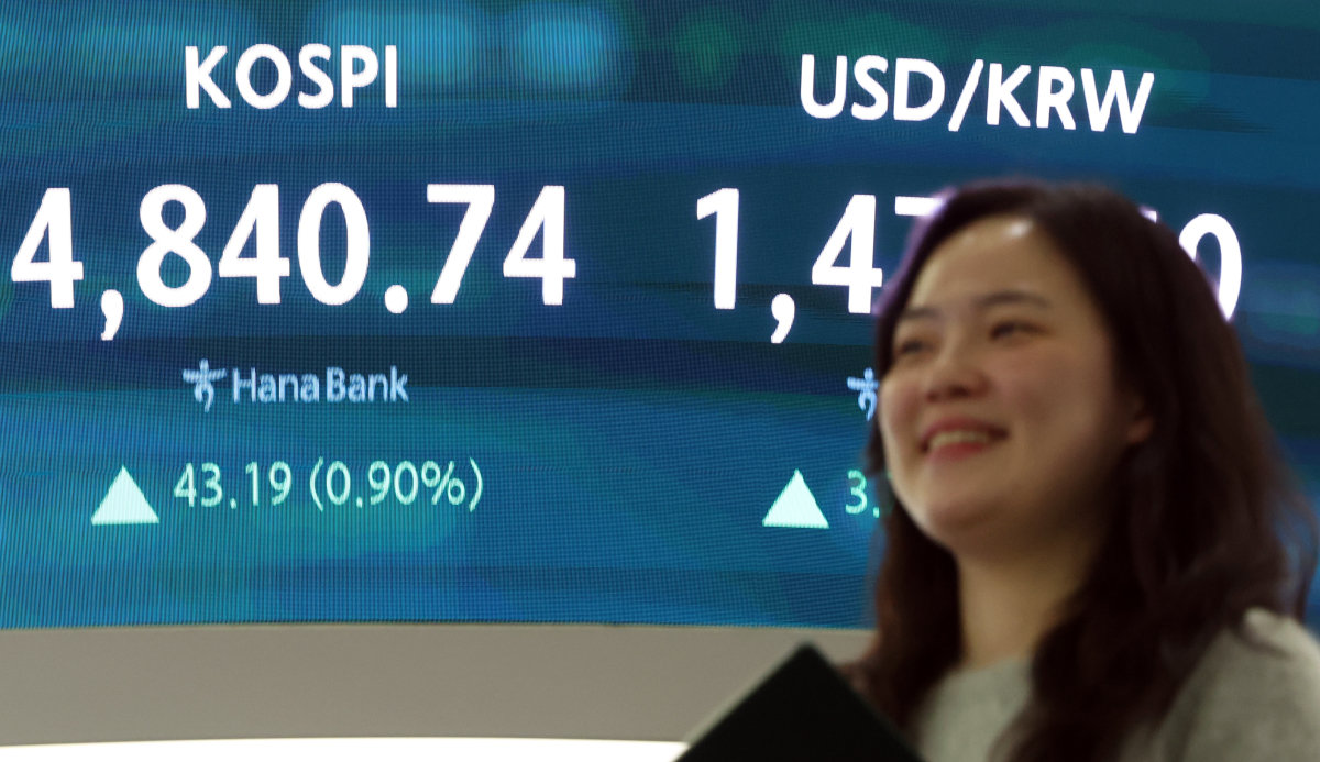                                                  코스피가 1월 16일 사상 처음 4800선을 돌파했다. 뉴스1