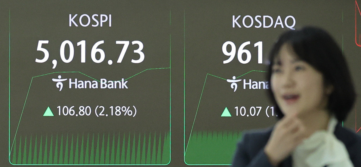                                                       1월 22일 코스피가  5000선을 돌파하며 새 역사를 썼다. 뉴스1