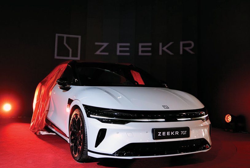 1월 벨기에 브뤼셀 모터쇼에서 첫 공개된 지커(Zeekr) 7GT 전기 세단. 뉴시스