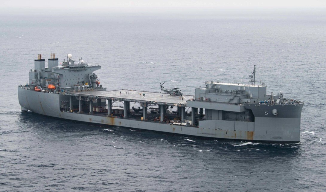  미국 해군 원정이동기지(ESB) ‘미겔 키스’.  미국 국방영상정보배포스시템