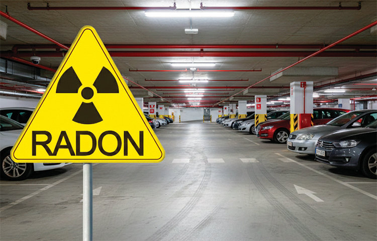 주차장, 지하실, 반지하 등 지면과 접한 공간이나 지하에 지은 구조물일수록 발암물질인 라돈 농도가 높을 가능성이 크다. 제미나이 생성 이미지