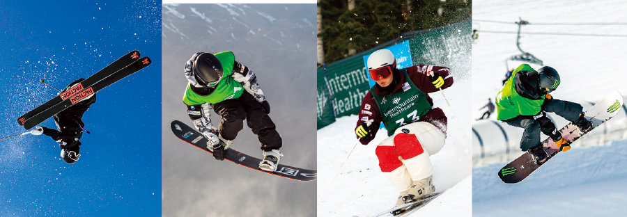 롯데스키앤스노보드팀 소속으로 각종 국제대회에서 활약 중인 이승훈, 이채운, 정대윤, 최가온 선수(왼쪽부터). 롯데 제공