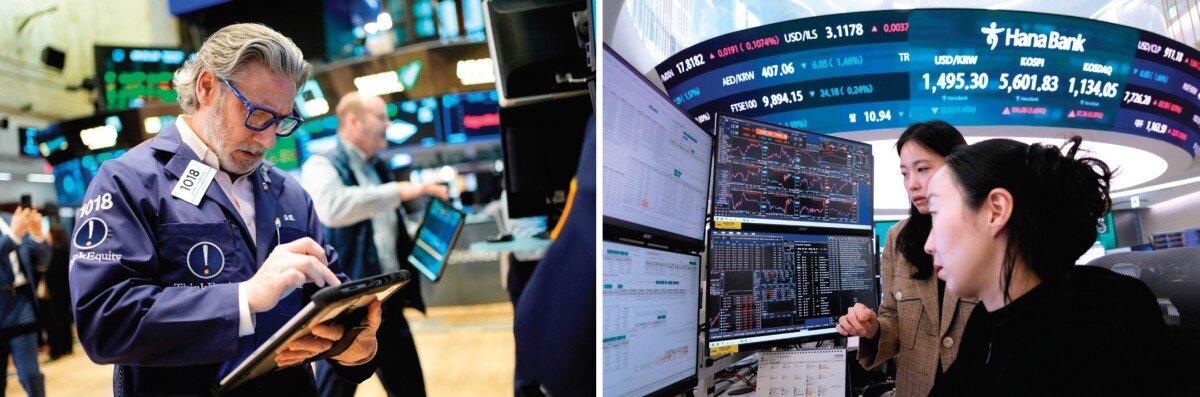 1월 5일부터 3월 31일까지 미국과 한국 증시가 연이어 개장한 57일 중 S&P500과 코스피의 상승/하락이 엇갈린 날짜는 총 20거래일이다. 뉴시스