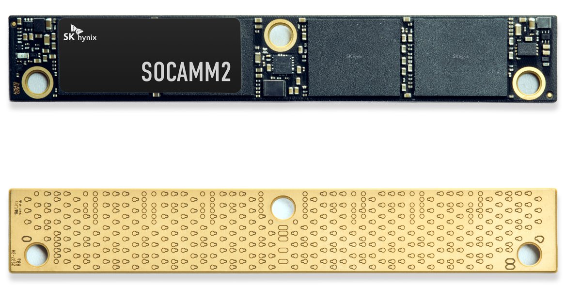 SK하이닉스가 개발한 ‘소캠(SOCAMM)2’ 192GB. SK하이닉스 제공