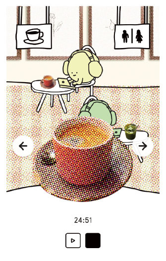 카페에 실제로 간 것처럼 분위기를 조성할 수 있는 웹사이트. 웹사이트 ‘cafe pomodoro’ 캡처