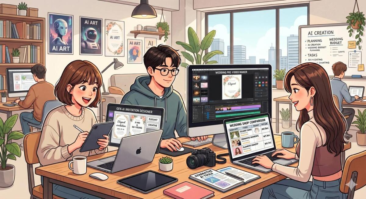 2030세대는 결혼식을 앞두고 식전 영상이나 청첩장을 제작할 때 인공지능(AI)을 적극 활용한다. 제미나이 생성 이미지