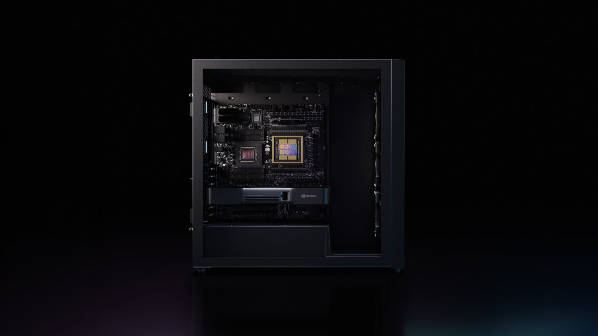 엔비디아의 인공지능(AI) 개인용 컴퓨터(PC) ‘RTX 스파크(Spark)’(위쪽)와 ‘DGX 스테이션(Station)’. 엔비디아 제공